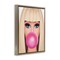 Stupell Industries Blonde Girl & Bubblegum Framed Floater Canvas Wall Art Design by Nataly White